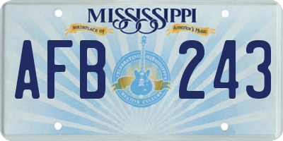 MS license plate AFB243