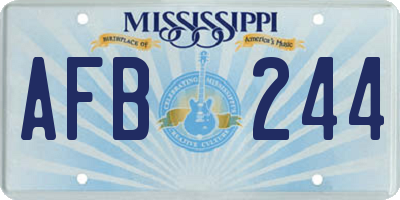 MS license plate AFB244