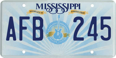 MS license plate AFB245