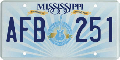 MS license plate AFB251