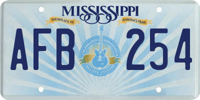 MS license plate AFB254