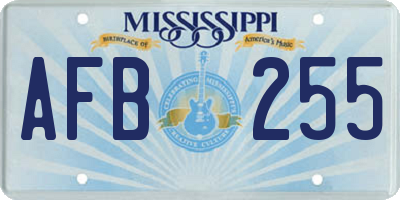MS license plate AFB255