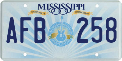 MS license plate AFB258