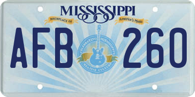 MS license plate AFB260