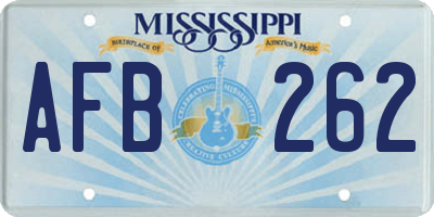 MS license plate AFB262