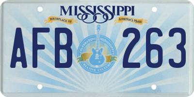MS license plate AFB263