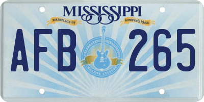 MS license plate AFB265