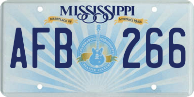 MS license plate AFB266