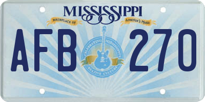 MS license plate AFB270