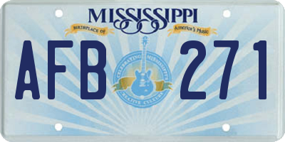 MS license plate AFB271