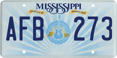 MS license plate AFB273