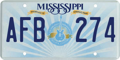 MS license plate AFB274