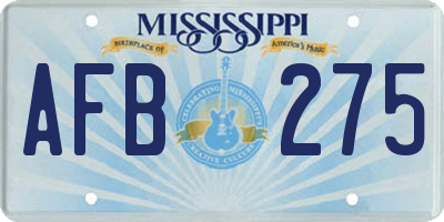 MS license plate AFB275