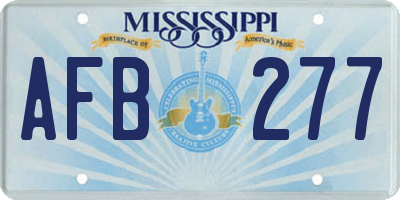 MS license plate AFB277