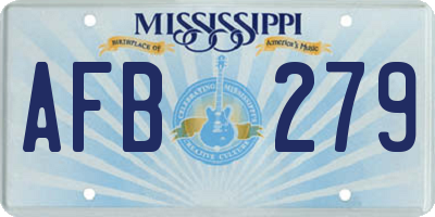 MS license plate AFB279