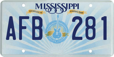 MS license plate AFB281