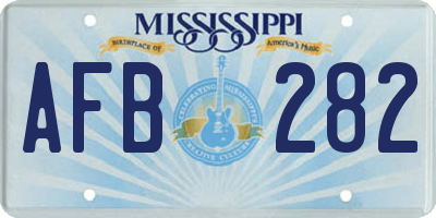 MS license plate AFB282