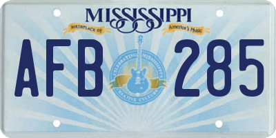 MS license plate AFB285