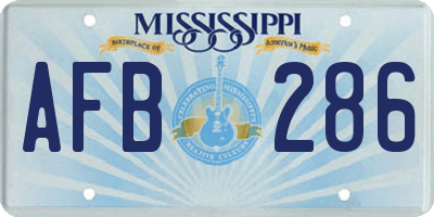 MS license plate AFB286
