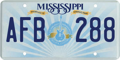 MS license plate AFB288