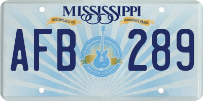 MS license plate AFB289