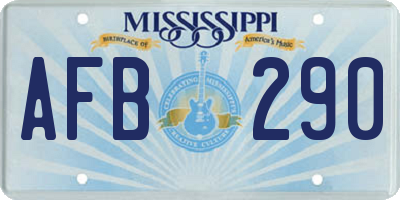 MS license plate AFB290