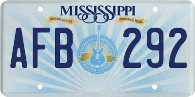 MS license plate AFB292