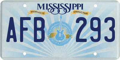 MS license plate AFB293