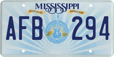 MS license plate AFB294
