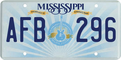 MS license plate AFB296