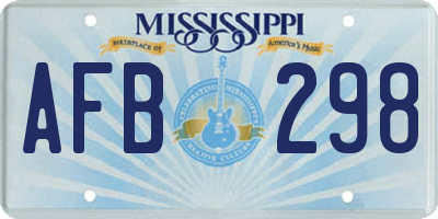 MS license plate AFB298