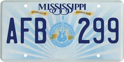 MS license plate AFB299