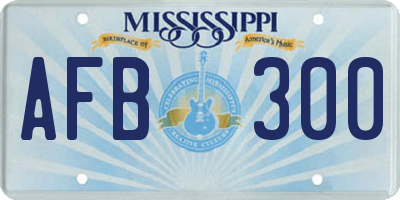 MS license plate AFB300