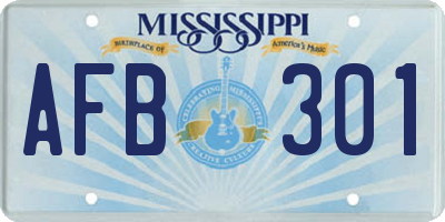 MS license plate AFB301