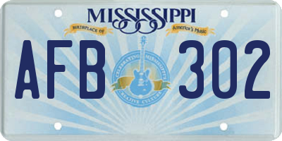 MS license plate AFB302