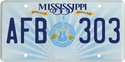 MS license plate AFB303