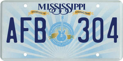 MS license plate AFB304