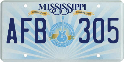 MS license plate AFB305