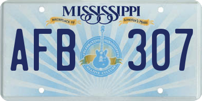 MS license plate AFB307