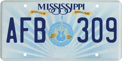 MS license plate AFB309