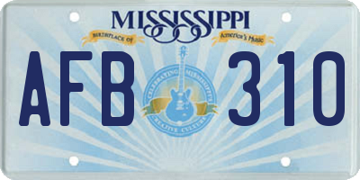 MS license plate AFB310