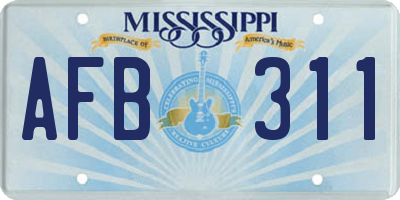 MS license plate AFB311