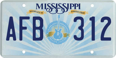 MS license plate AFB312