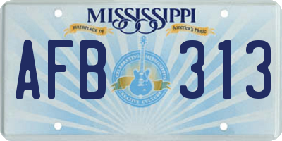 MS license plate AFB313