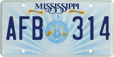 MS license plate AFB314