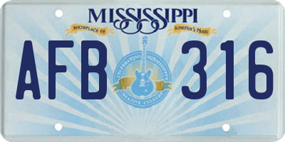 MS license plate AFB316