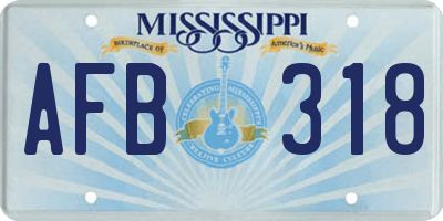 MS license plate AFB318