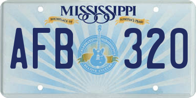MS license plate AFB320