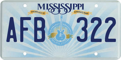 MS license plate AFB322