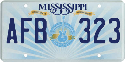 MS license plate AFB323